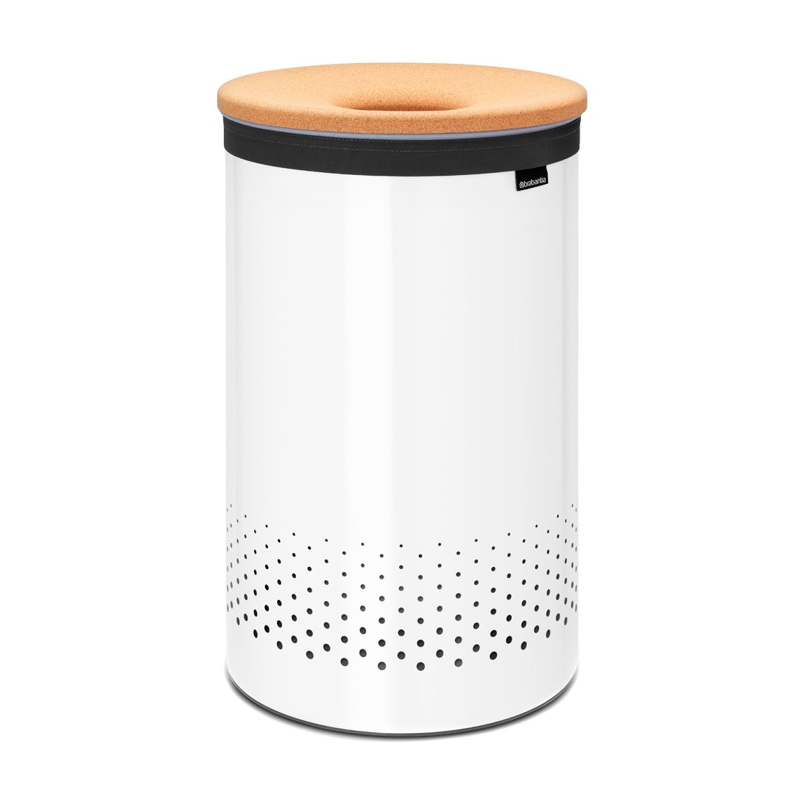 White Laundry Bin with Cork Lid, 60L main product photo