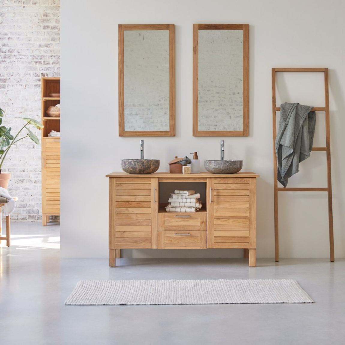 Soho - Solid teak vanity unit - 125 cm main product photo