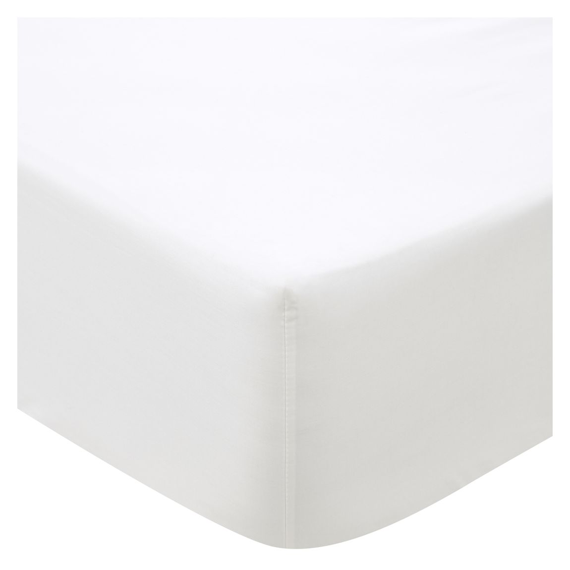 500TC Sateen King Fitted Sheet, Snow main product photo