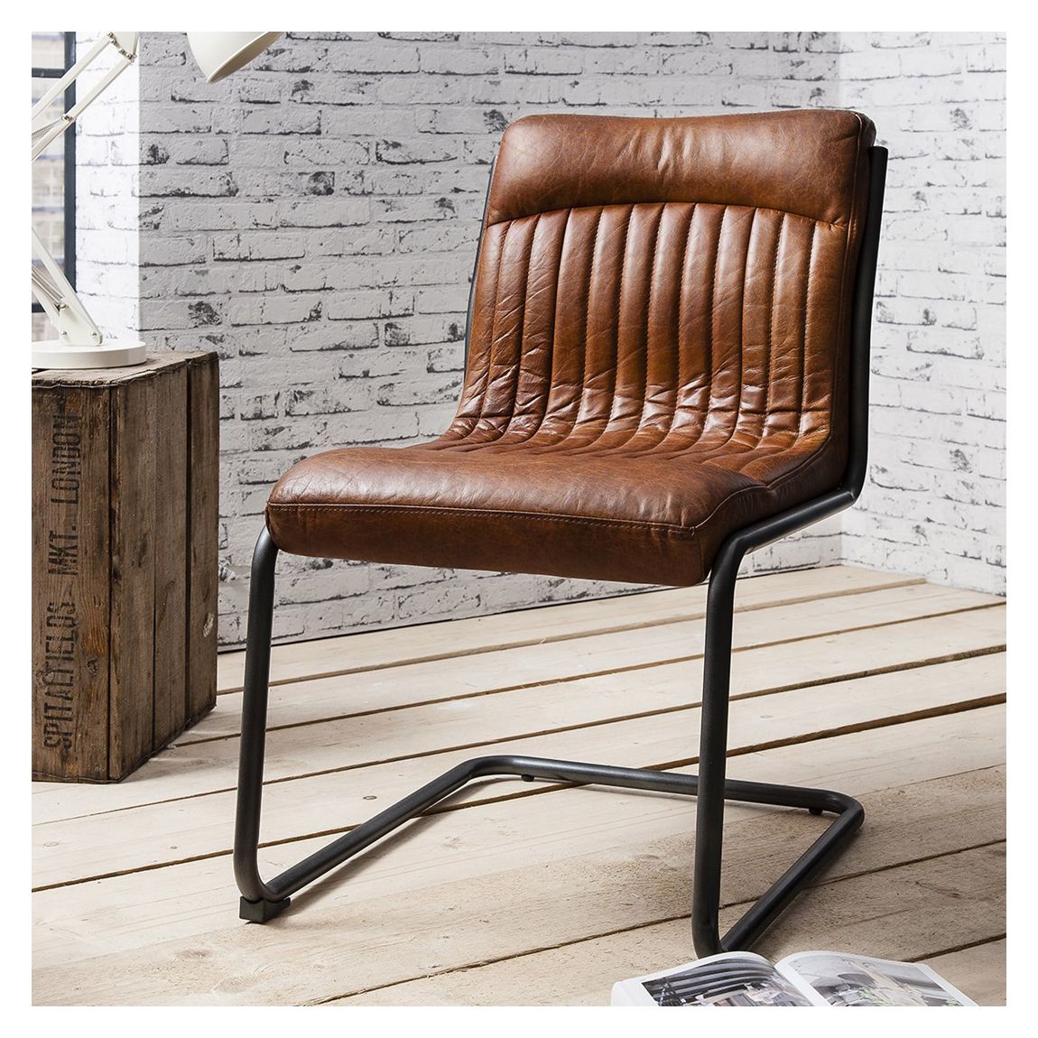 Aylesbury Chair, Brown Leather main product photo