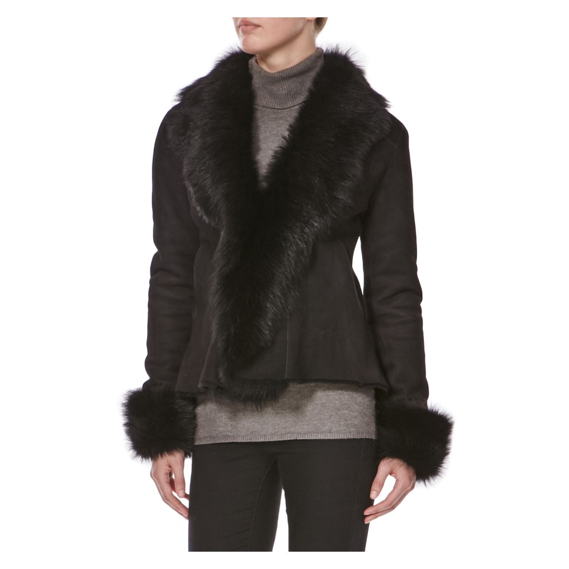 Black Sheepskin Short Jacket main product photo