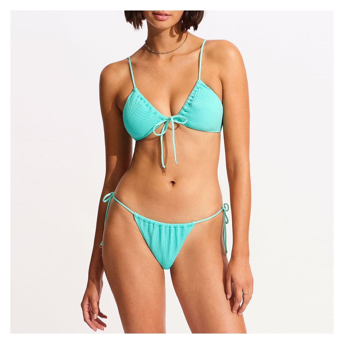 Blue Sea Dive Drawstring Neck Bralette main product photo