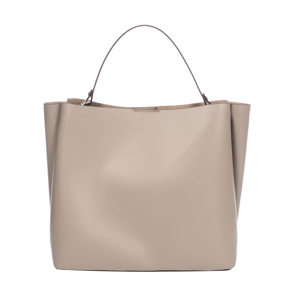 Taupe Leather Handbag main product photo