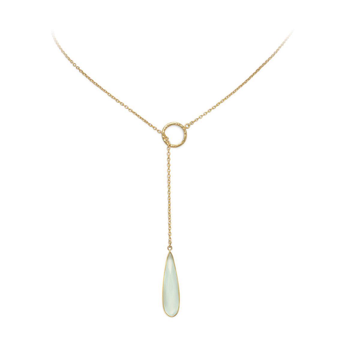 Gold Chalcedony Lariat Necklace main product photo