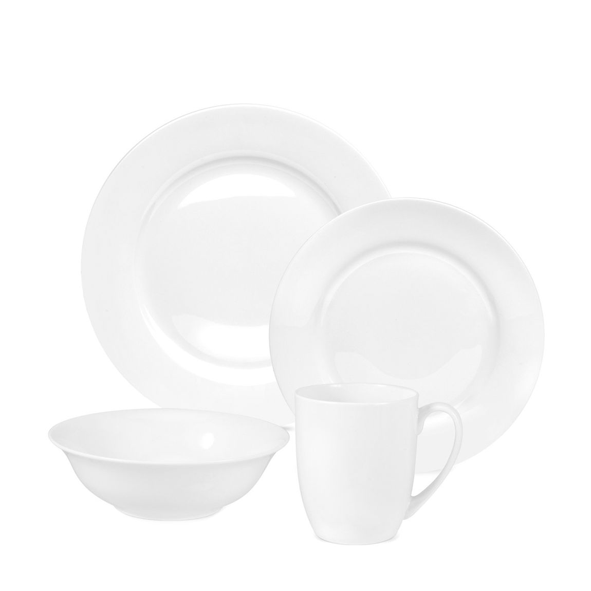White Serendipity Platinum Sixteen Piece Fine China Dinnerware Set main product photo