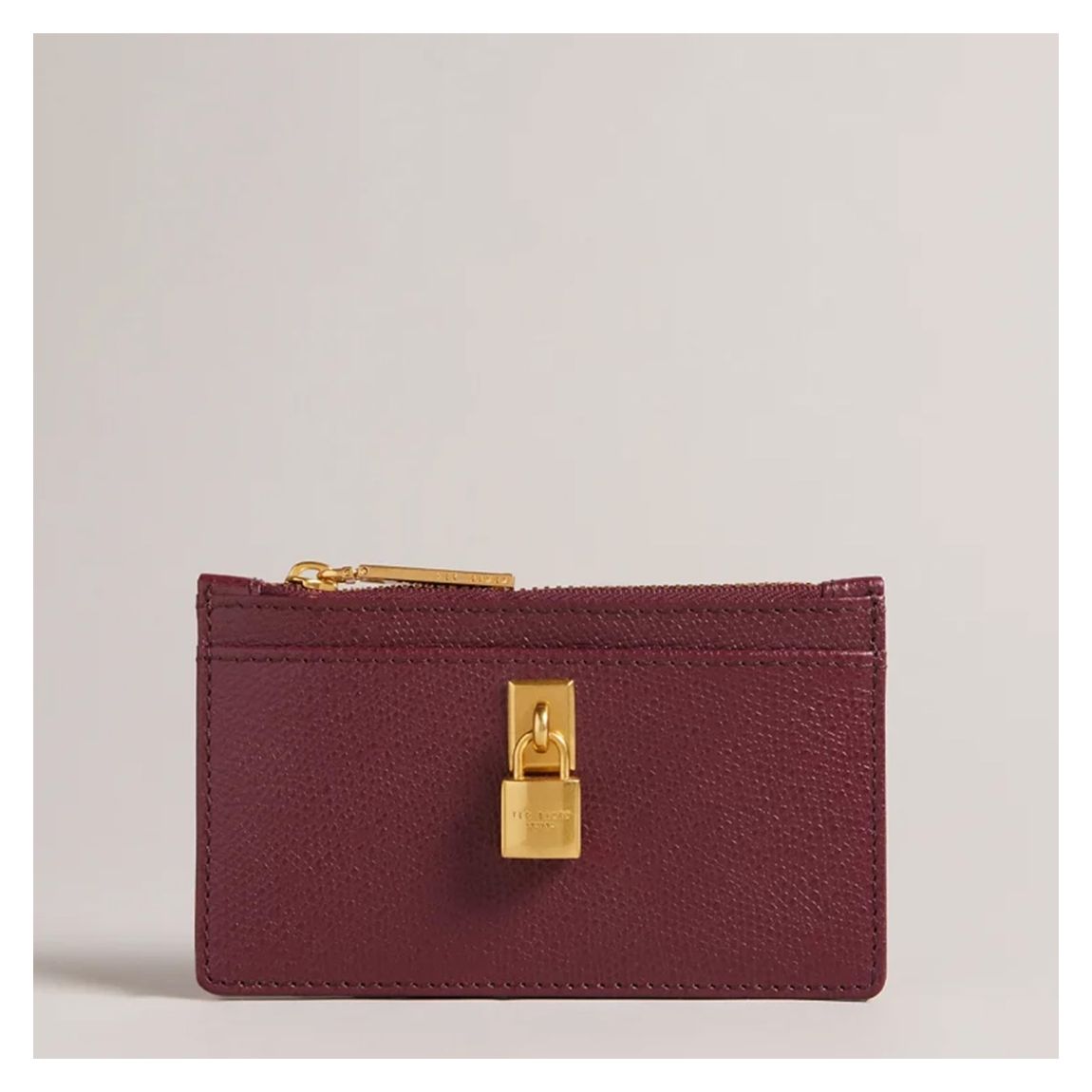 Purple Bromton Padlock Leather Card Holder main product photo