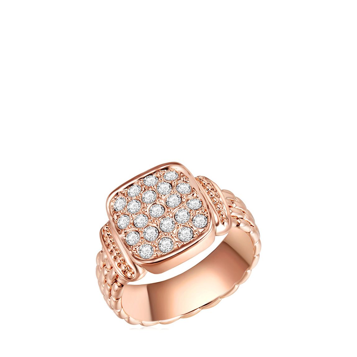 Rose Gold Swarovski Crystal Elements Chunky Ring main product photo