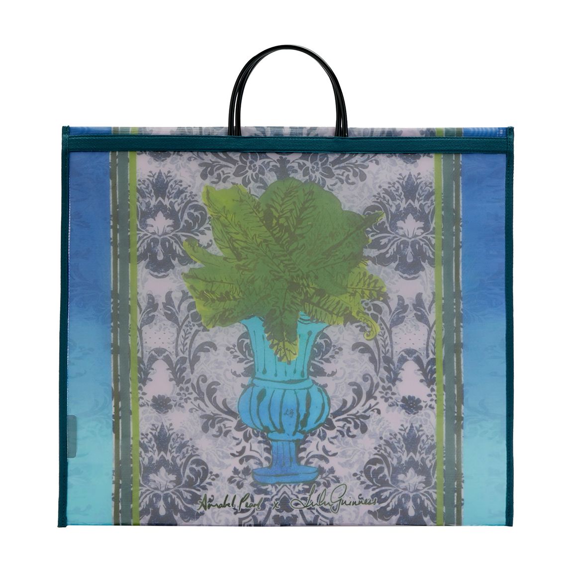 Navy Fern Frenzy Freida Mesh Tote Bag main product photo