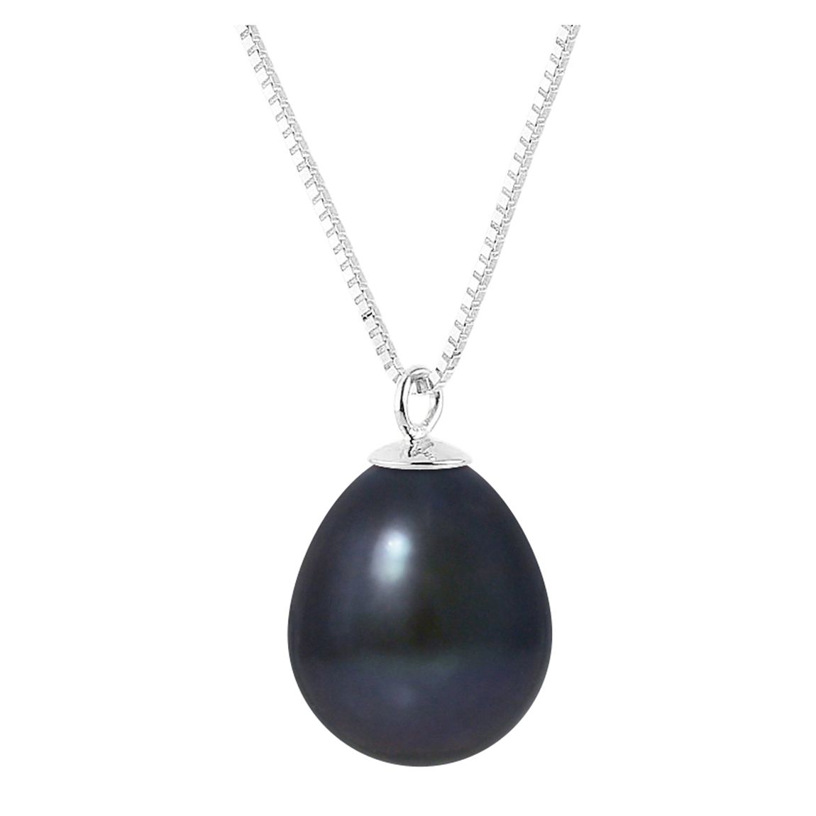 Single Black Pear Pearl Necklace main product photo