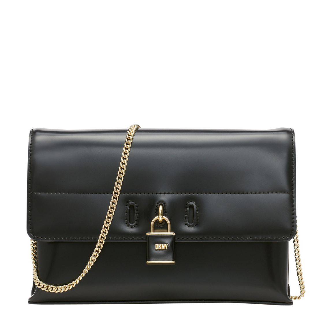 Black Gold Palmer Chain Strap Clutch main product photo
