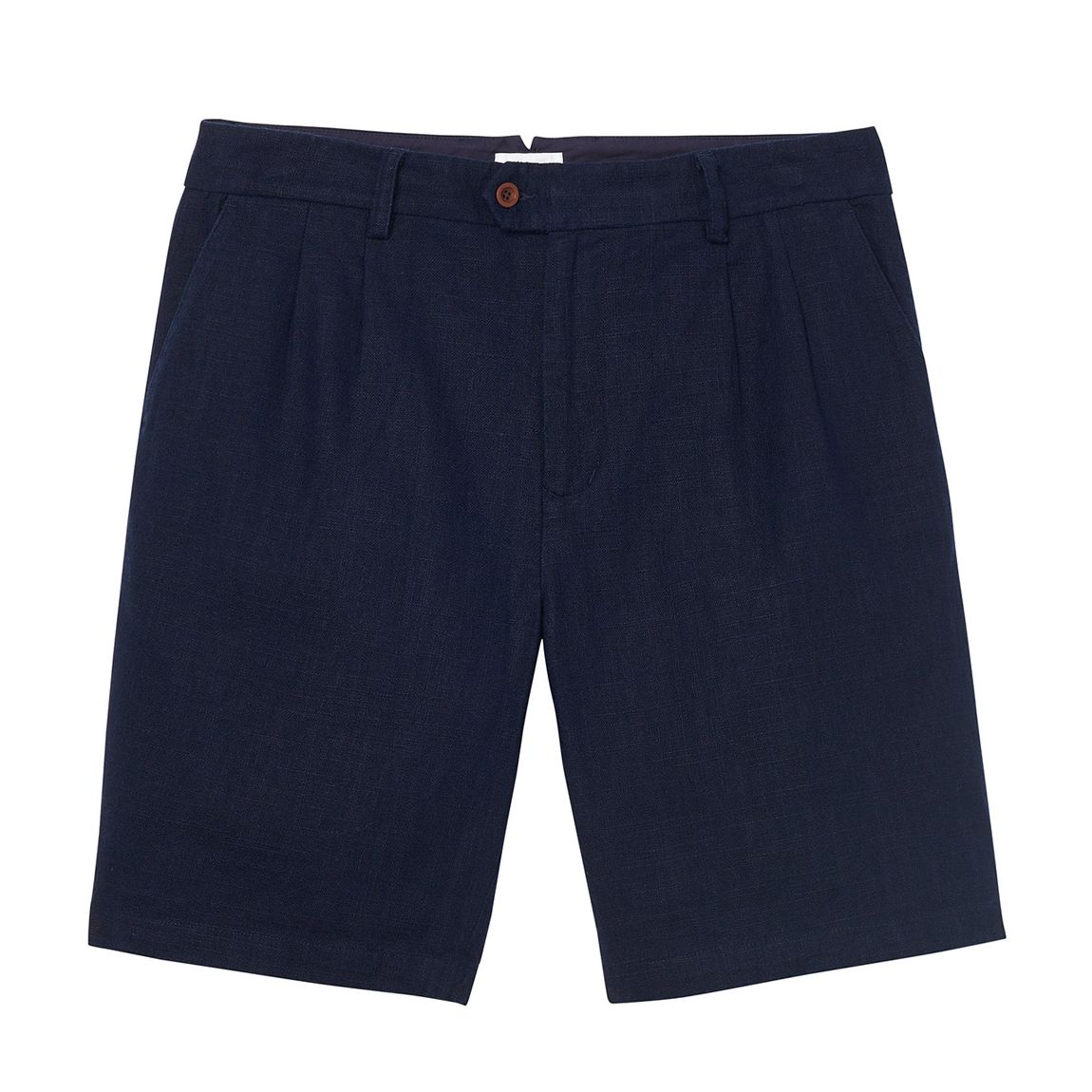 Navy Linen Cotton Shorts main product photo