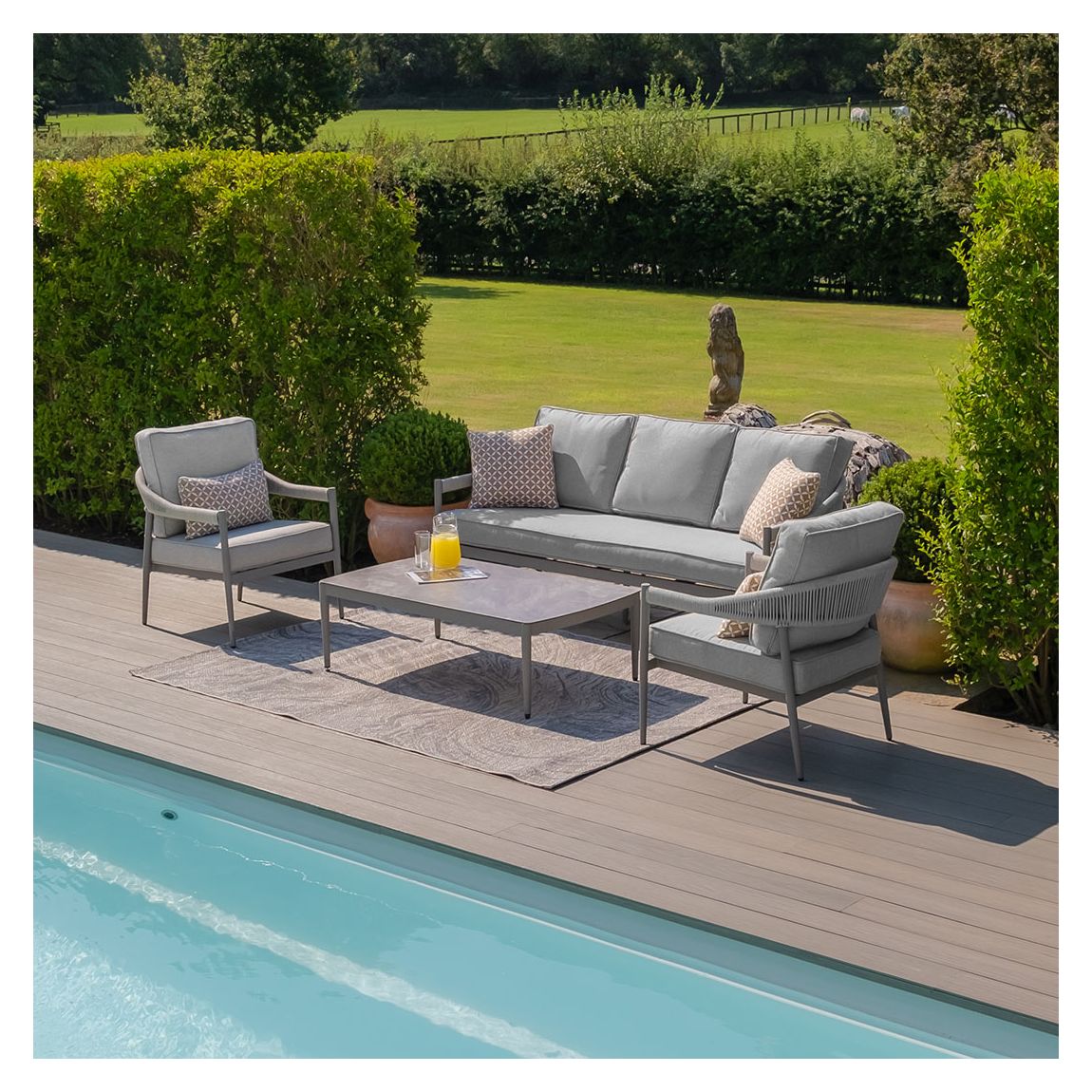 Florence 3 Seat Sofa Set - Cool Linen main product photo