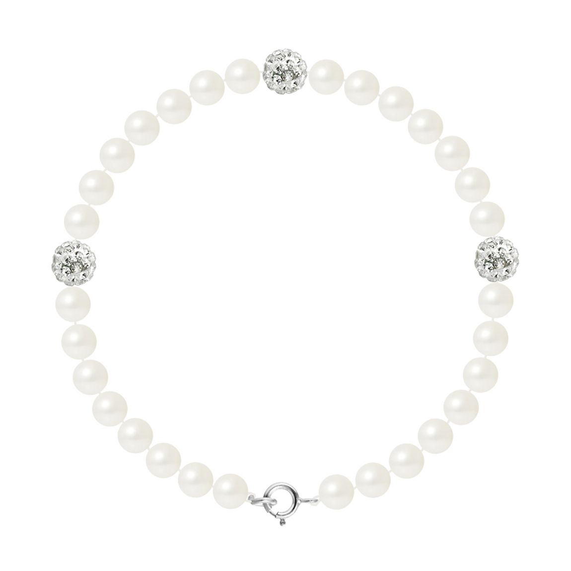 White Pearl/Crystal Bracelet main product photo