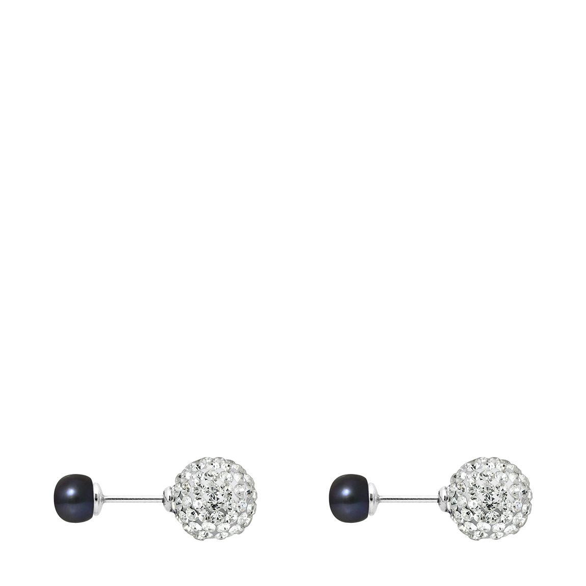 Black Pearl Button Earrings main product photo
