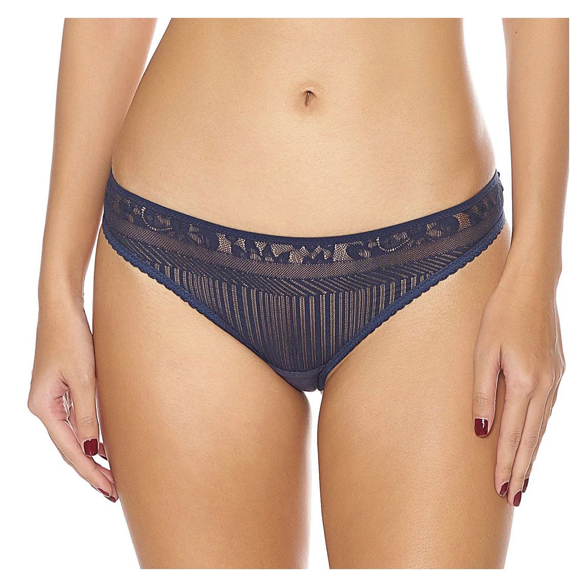 Navy Lace Thong main product photo