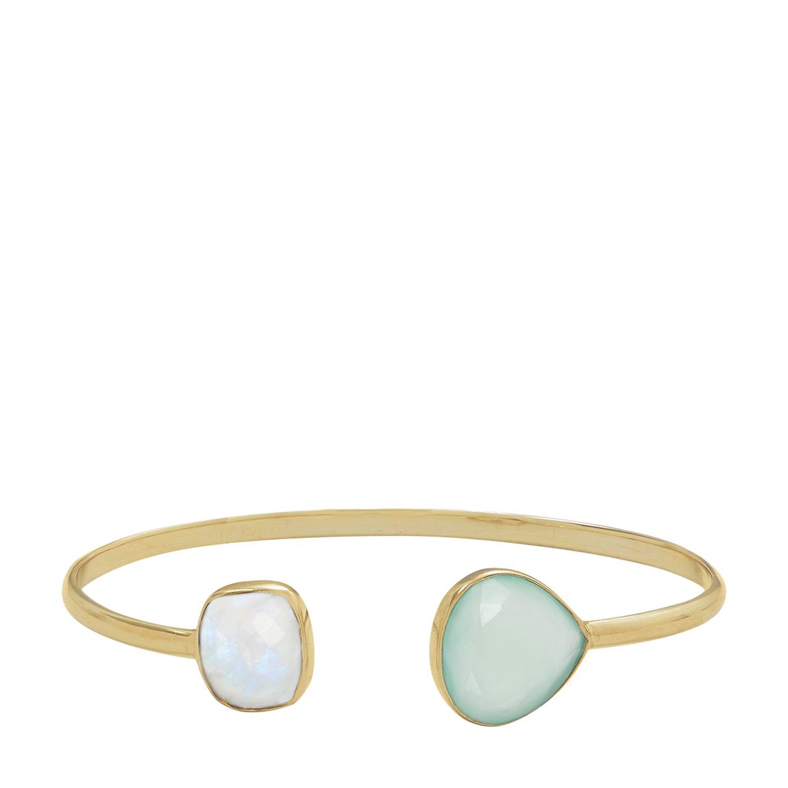 Gold Moonstone and Chalcedony Open Cuff main product photo