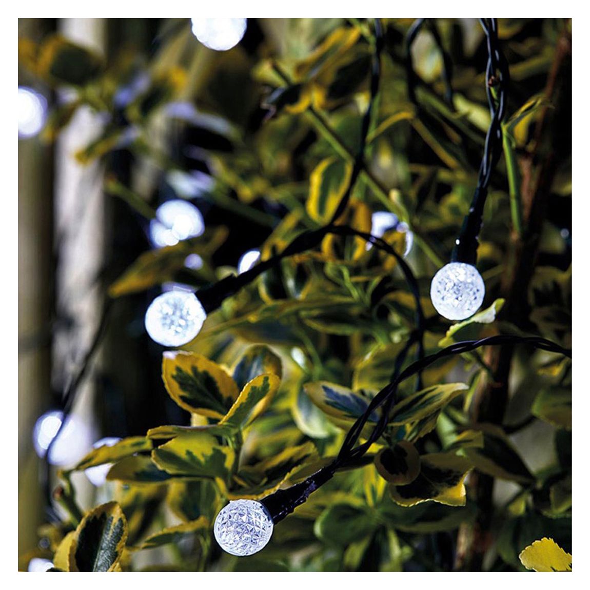 Set Of 50 Black Super Bright Orb Solar String Lights main product photo
