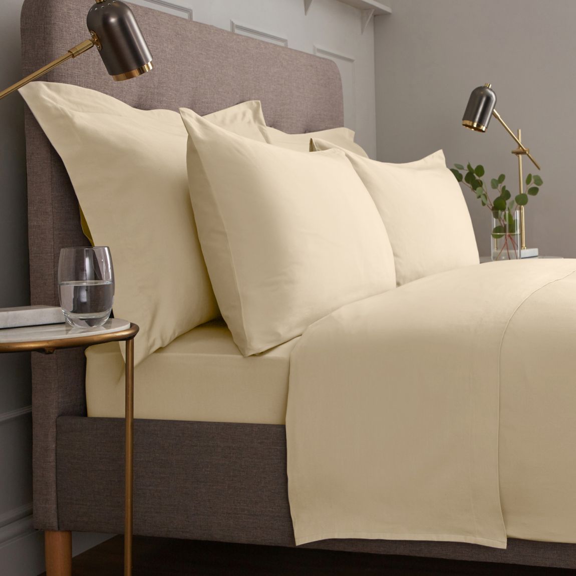 Luxury 600TC Super King Flat Sheet, Cream main product photo