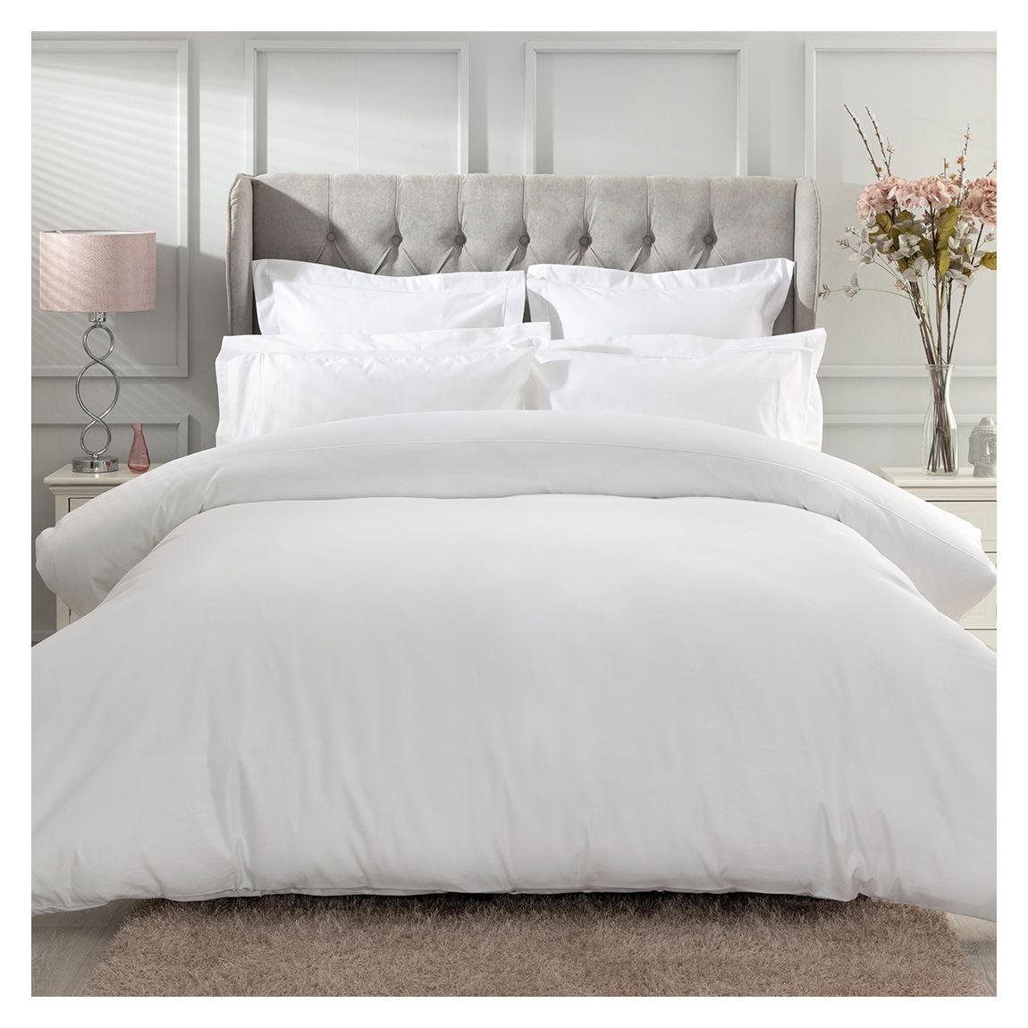 1000Tc Single Duvet Cover, White main product photo