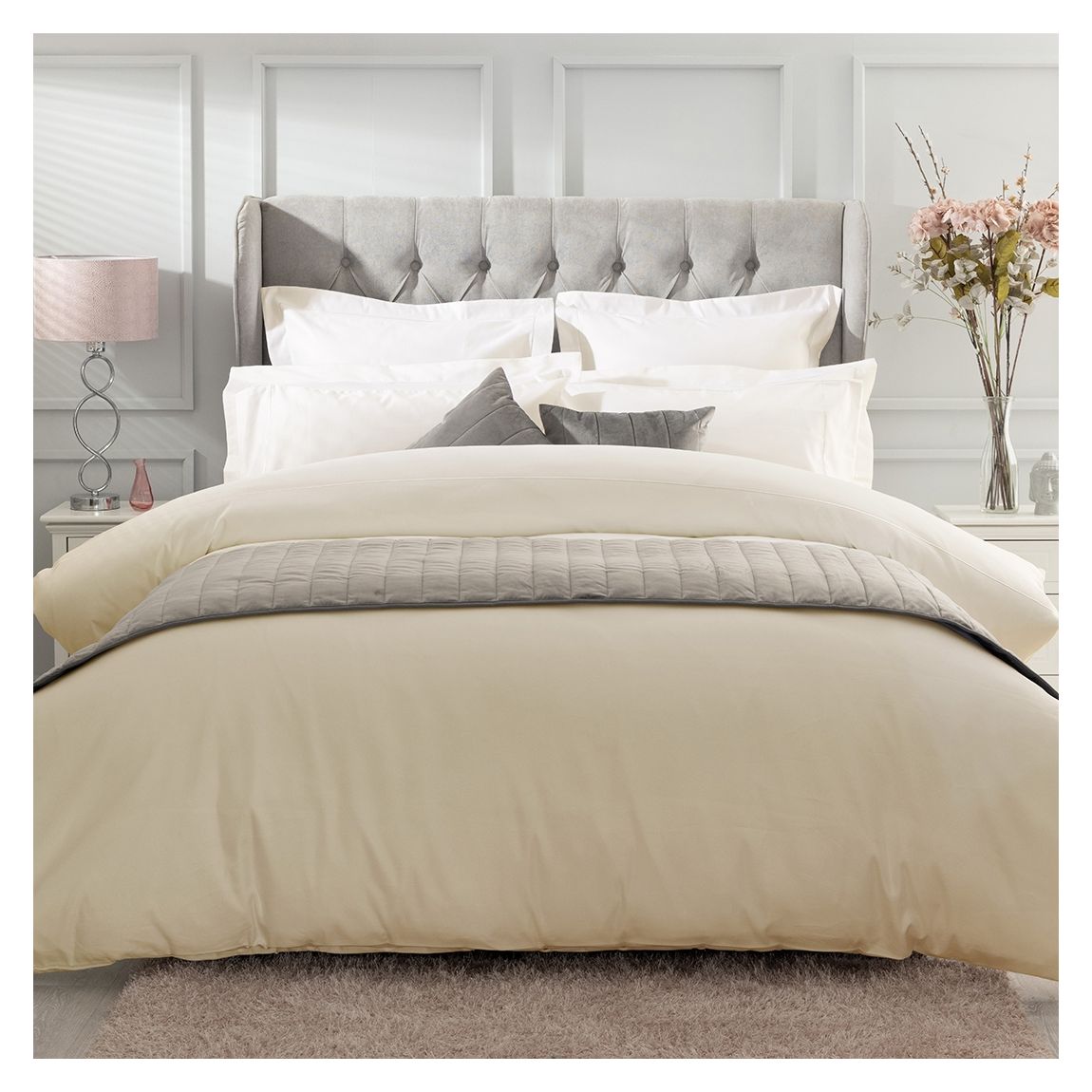 1000Tc Double Duvet Cover, Ivory main product photo