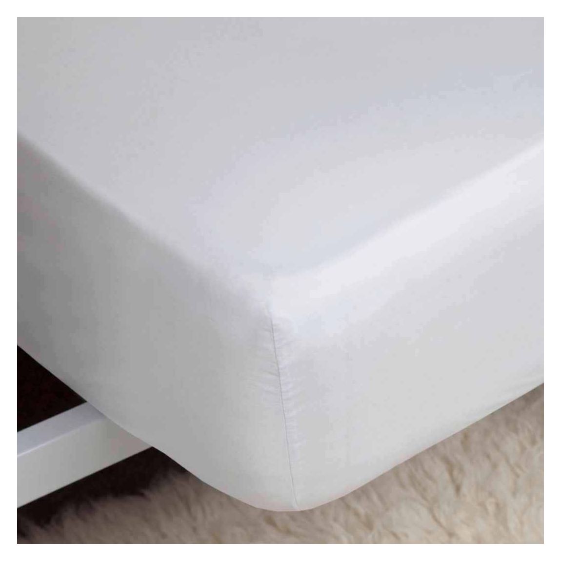 1000Tc Double Fitted Sheet, White main product photo