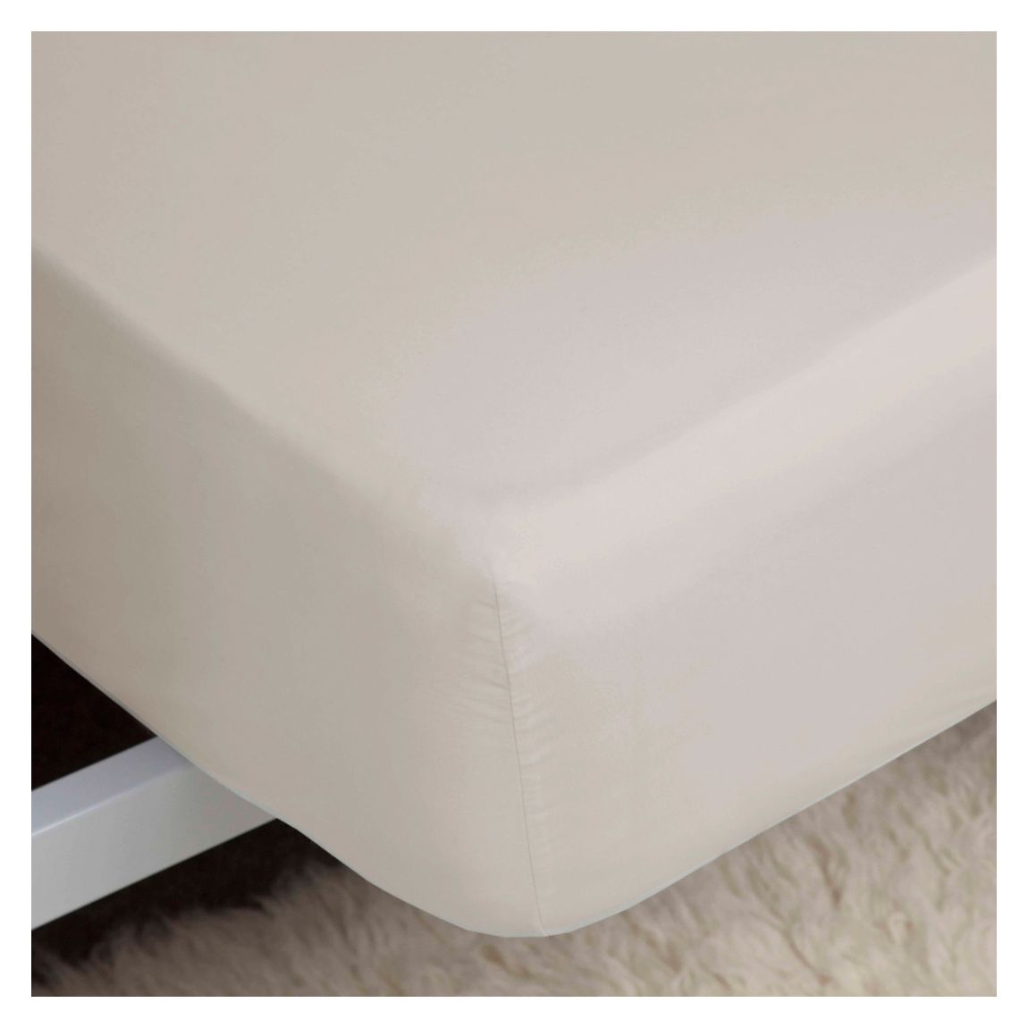 1000Tc Double Fitted Sheet, Ivory main product photo