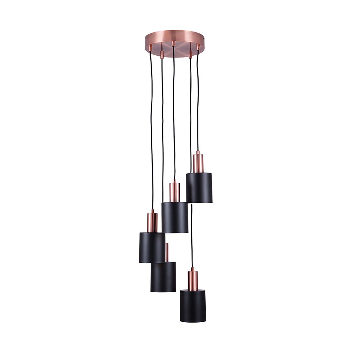 Biba Black and Antique Copper 5 Drop Pendant main product photo