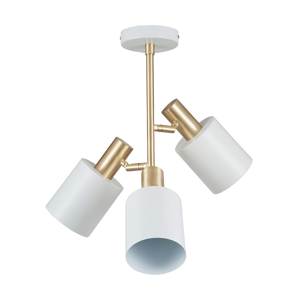 White & Brass 3 Light Electrified Pendant main product photo