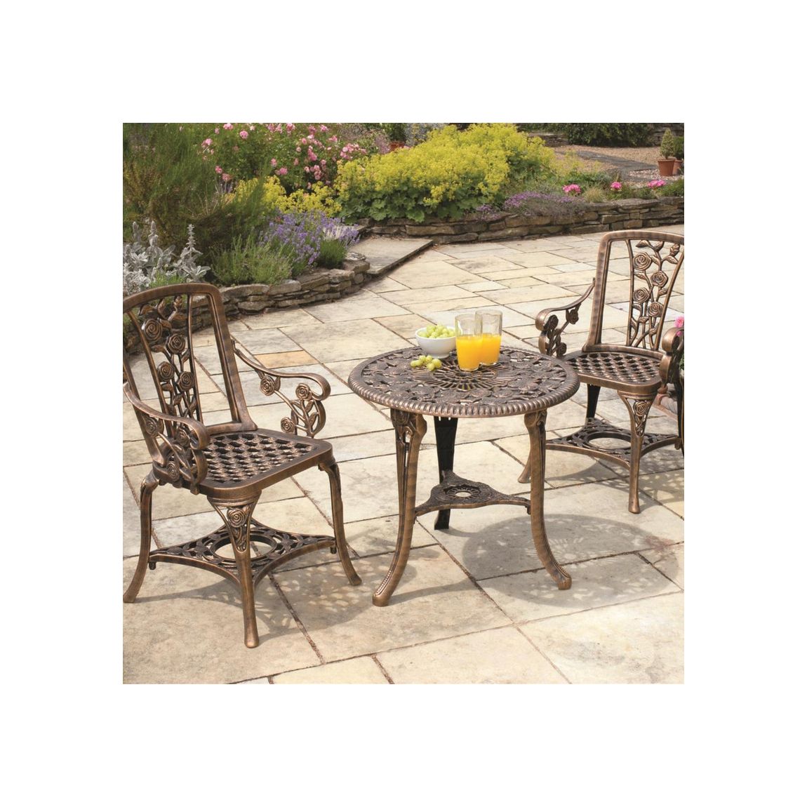 Greenhurst 3 pce Rose Bistro Set Bronze main product photo