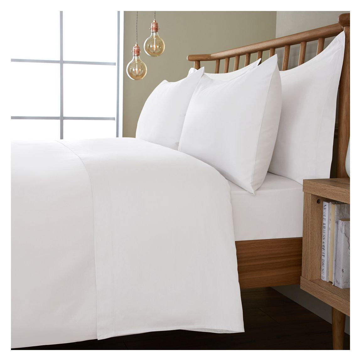 400TC King Flat Sheet, White main product photo