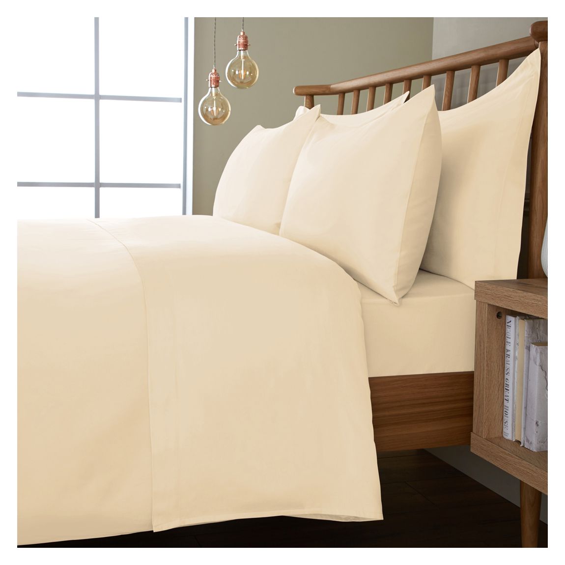 400TC King Flat Sheet, Cream main product photo