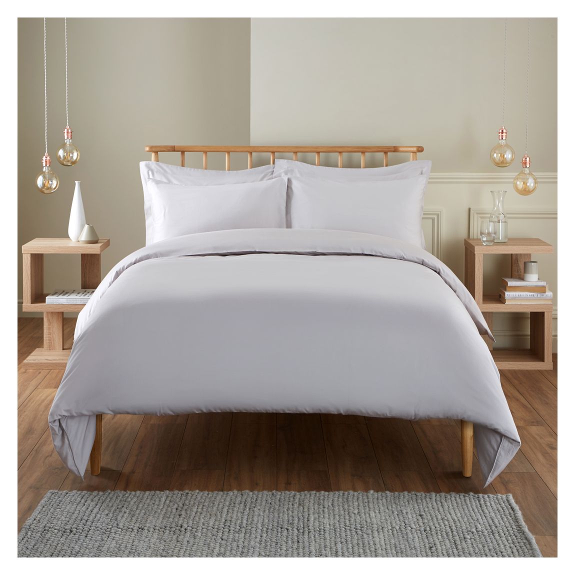 400TC King Duvet Cover, Silver main product photo