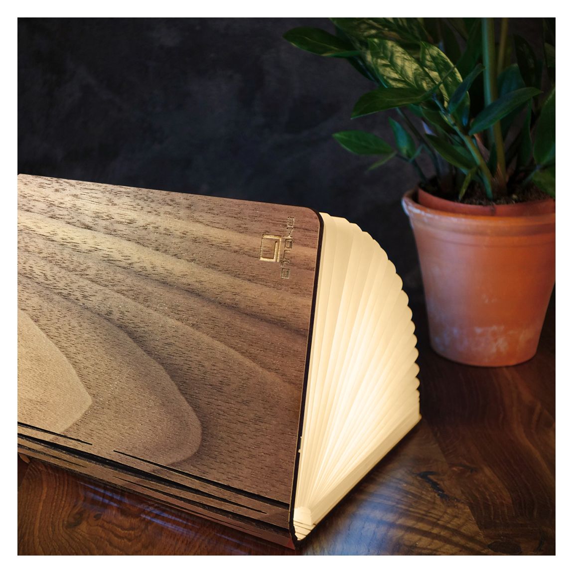 Natural Wood Smart Book Light, Large, Walnut main product photo
