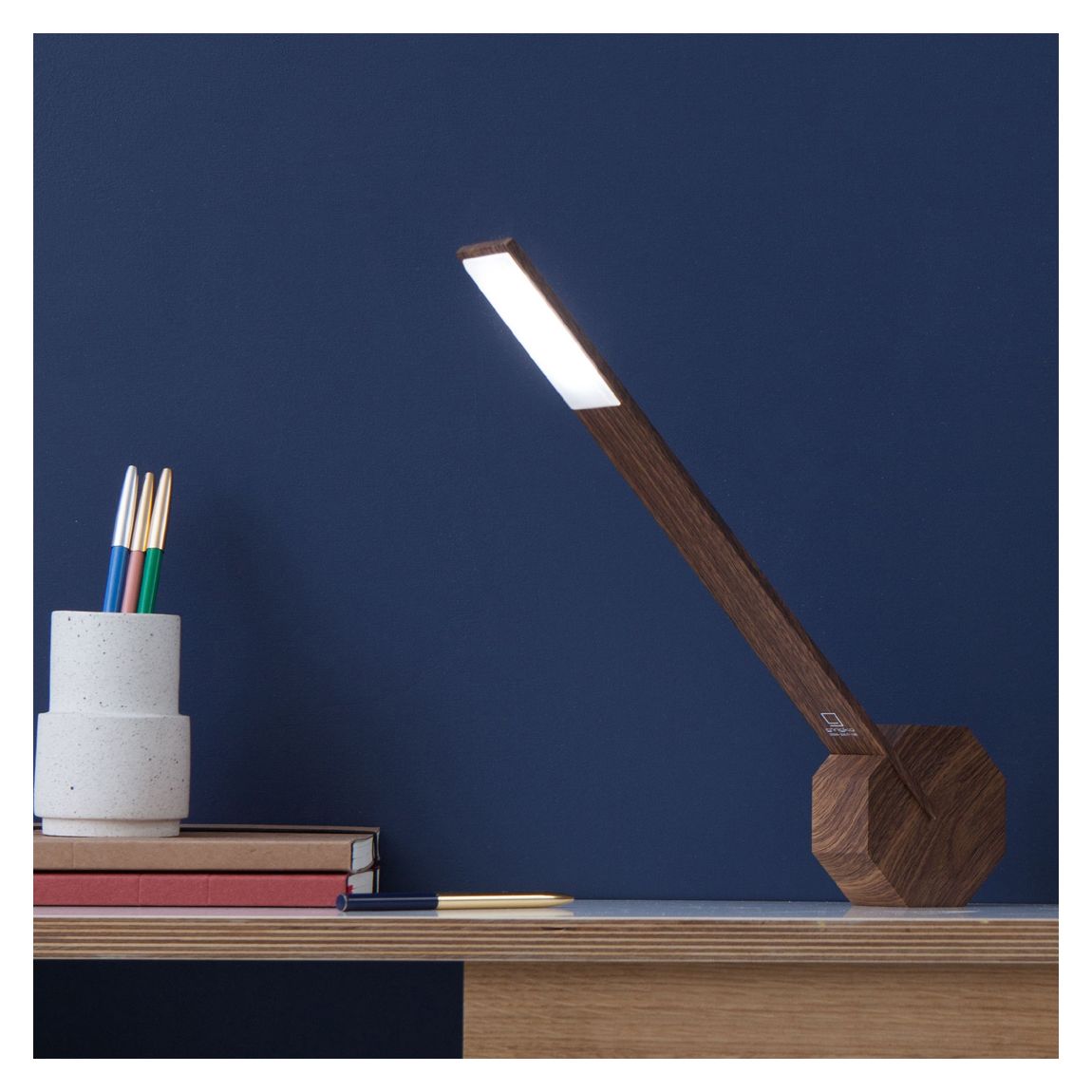 Walnut Octagon One Desk Lamp main product photo