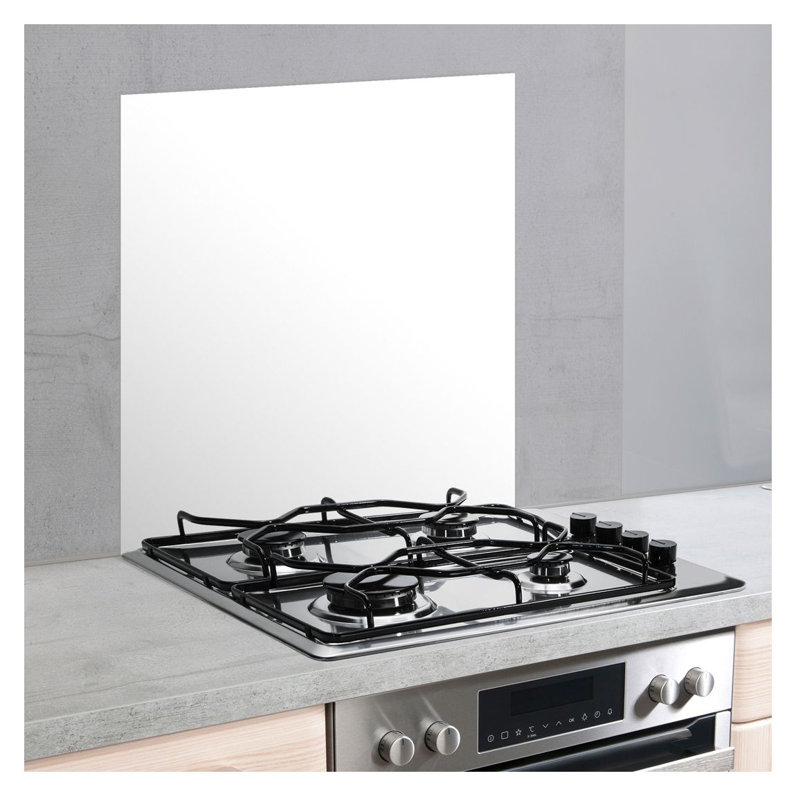 White Glass Splashback, 60x70cm main product photo