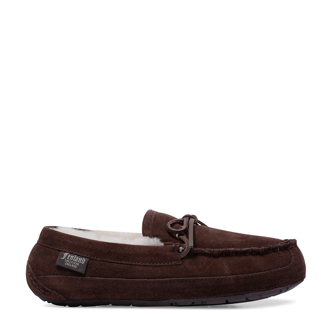 Men's Brown Sheepskin Moccasin Slipper main product photo