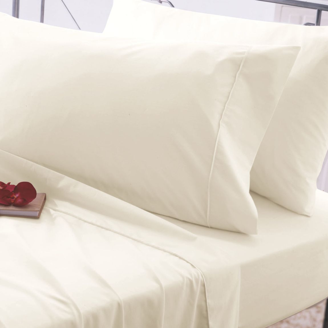 Easycare Super King Fitted Sheet, Ivory main product photo