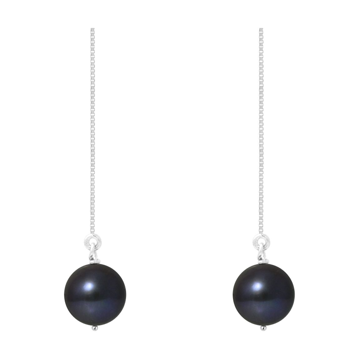 Black Tahitian Style Silver Freshwater Pearl Earrings main product photo
