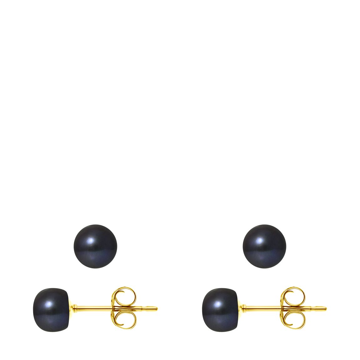 Black Tahiti Yellow Gold Freshwater Pearl Earrings main product photo