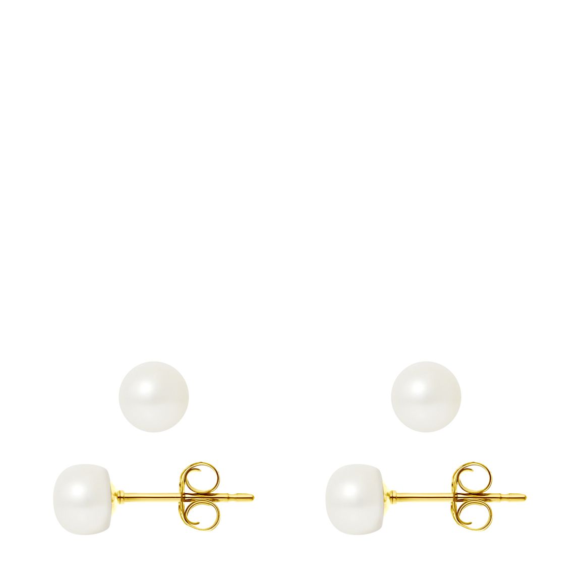 Natural White Yellow Gold Freshwater Pearl Earrings main product photo
