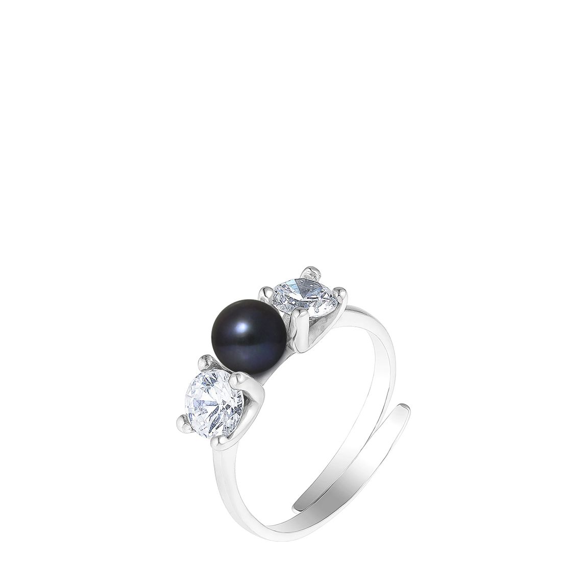 Black Tahiti Style Silver Pearl Ring main product photo