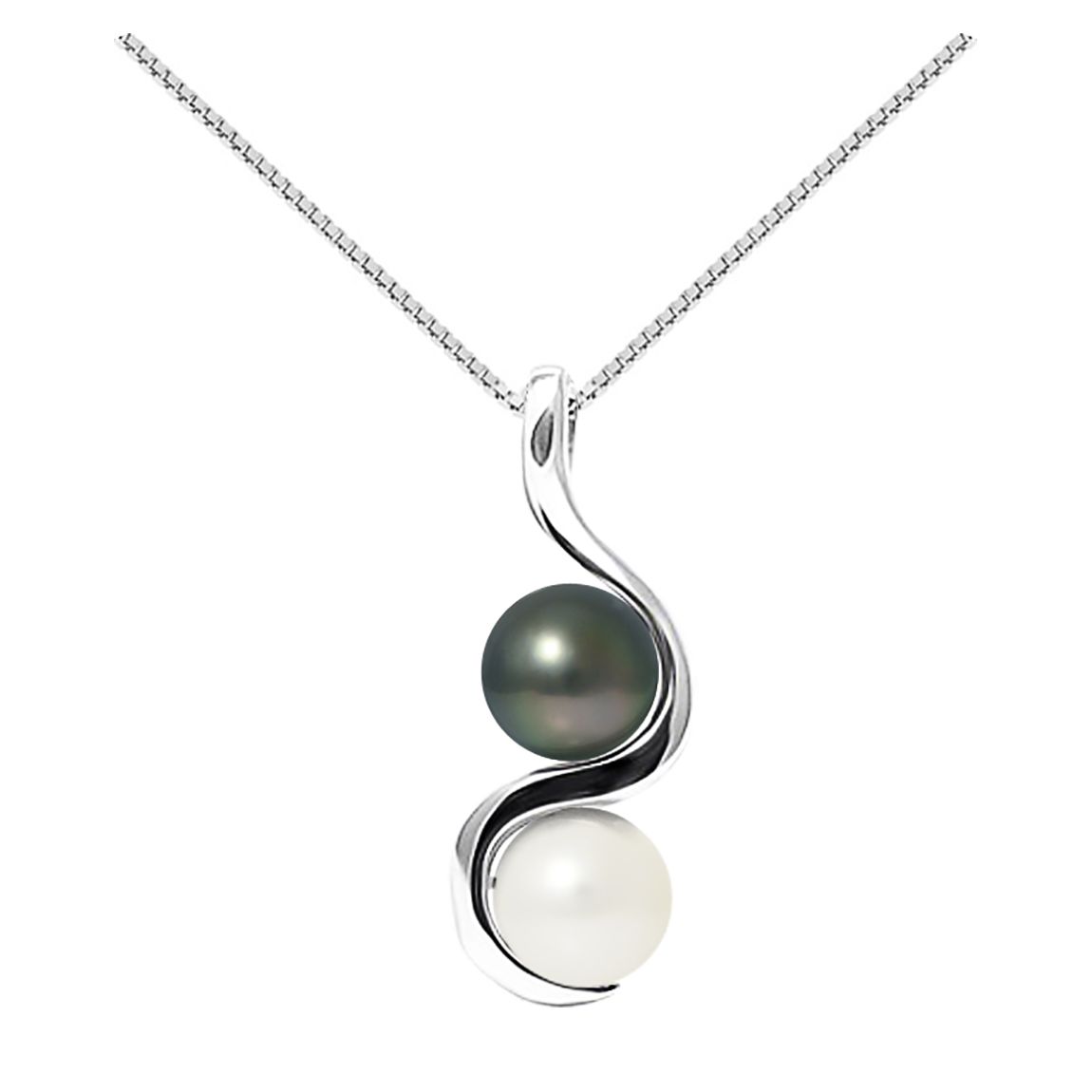 Natural White Silver Pearl Necklace main product photo