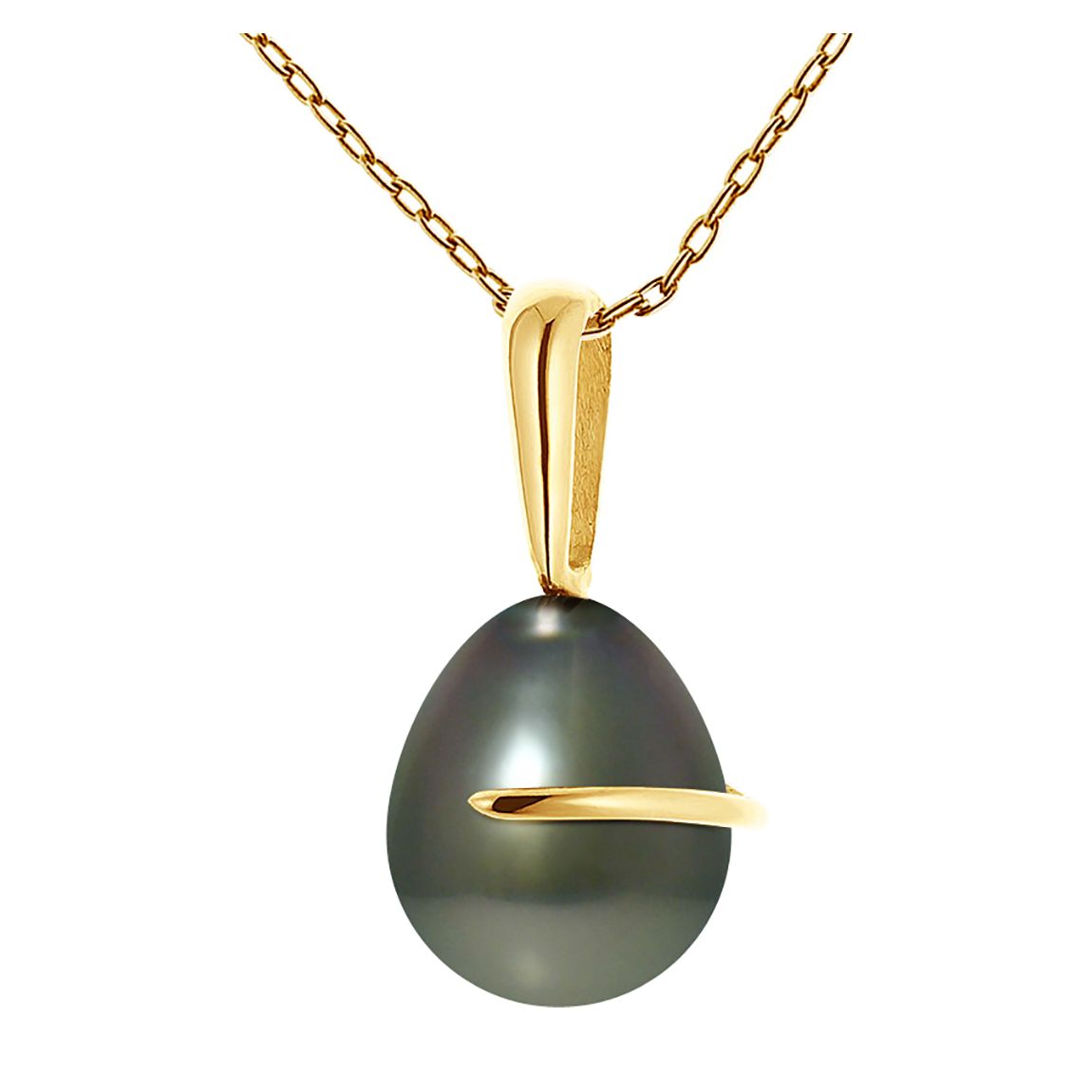 Yellow Gold Tahiti Pearl Beliere Pendant main product photo