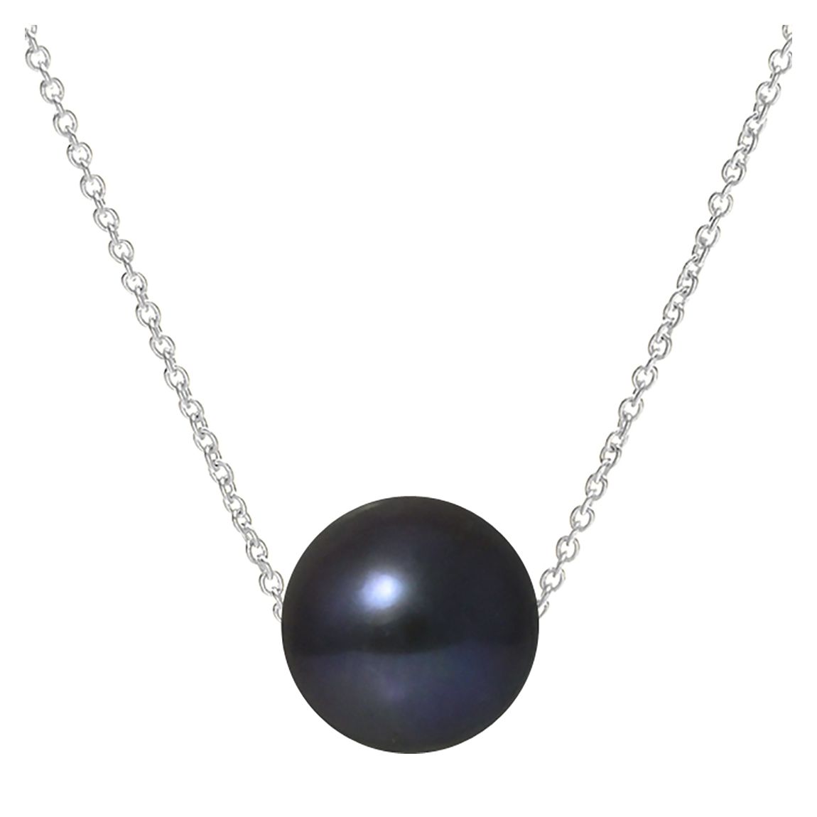 Silver /Black Tahitian Style Freshwater Pearl Necklace 9-10mm main product photo