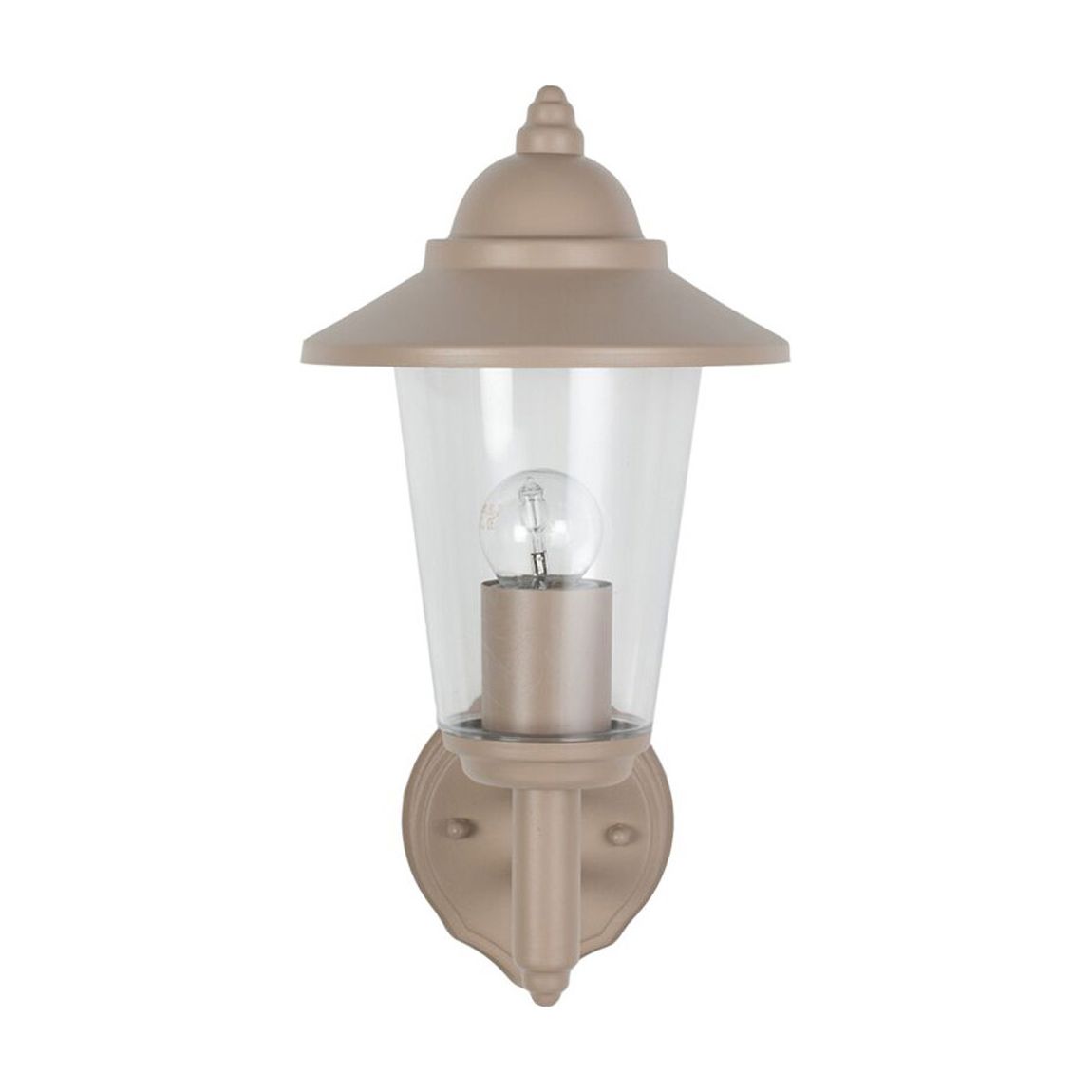 Aster Taupe Metal Curved Glass Lantern Wall Uplighter main product photo