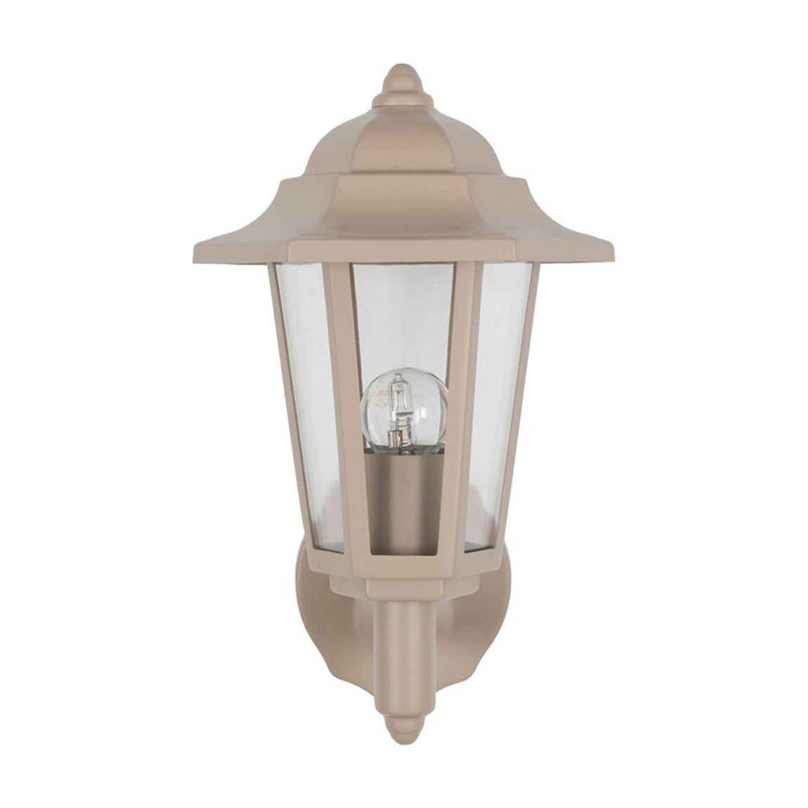 Taupe 6 Sided Lantern Outdoor Wall Light main product photo