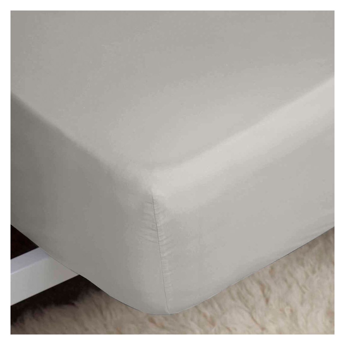 1000Tc King Fitted Sheet, Platinum main product photo
