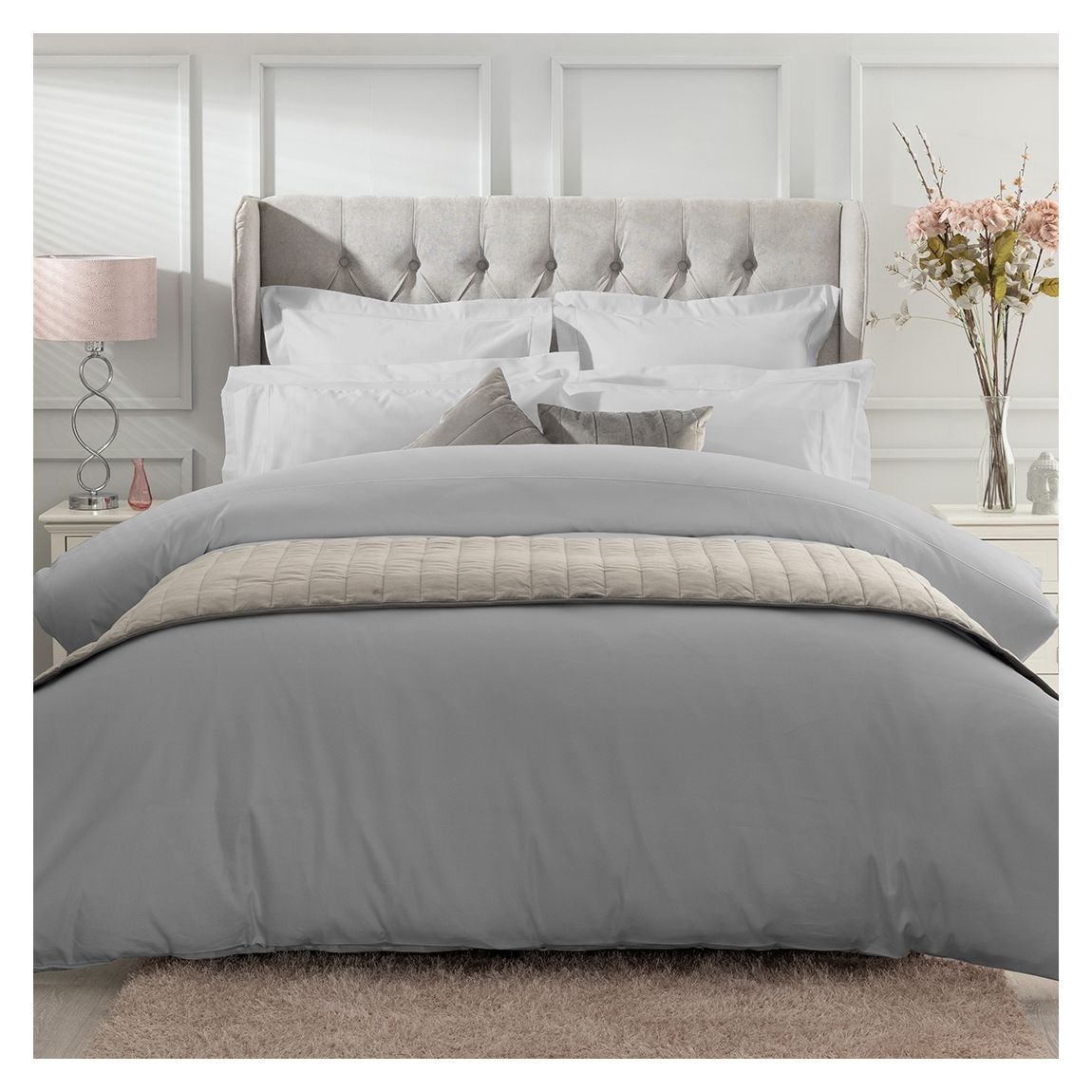 1000Tc King Duvet Cover, Platinum main product photo