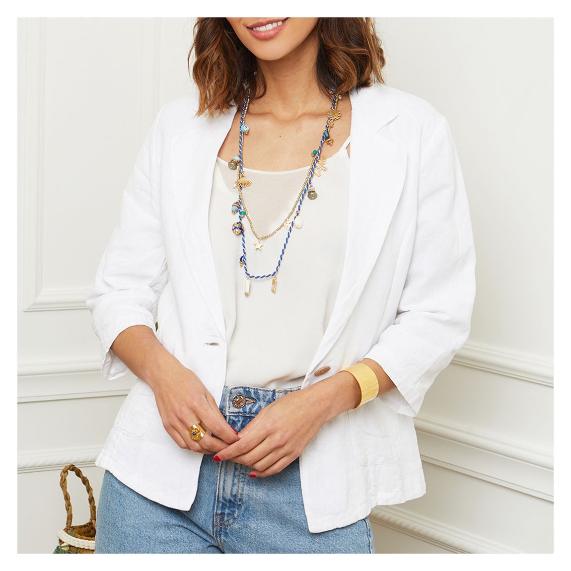 White Linen Jacket main product photo