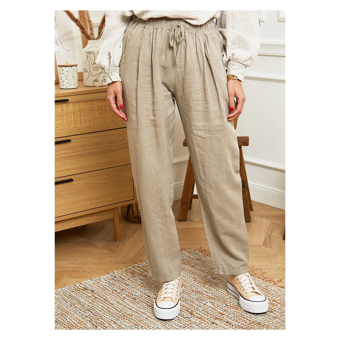 Taupe Linen Trousers main product photo